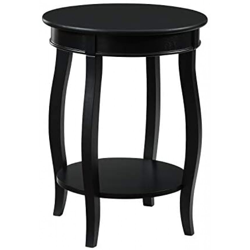 Mesa redonda con estante Powell Furniture, color negro