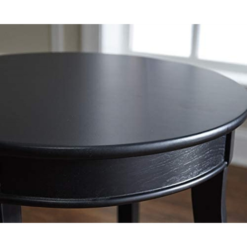 Mesa redonda con estante Powell Furniture, color negro