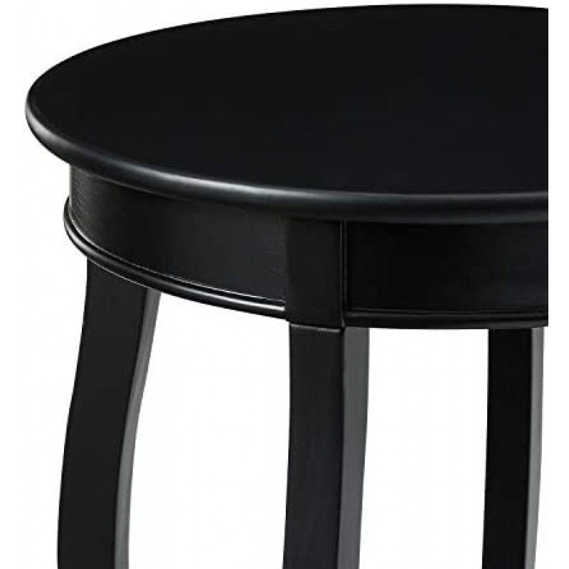 Mesa redonda con estante Powell Furniture, color negro