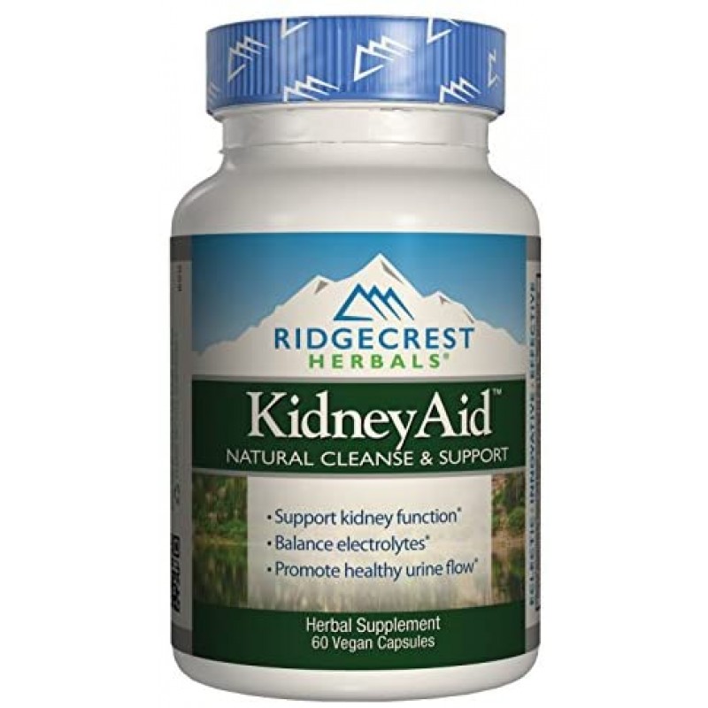 Ridgecrest KidneyAid, cápsulas de apoyo y limpieza a base de hierbas, 60 unidades