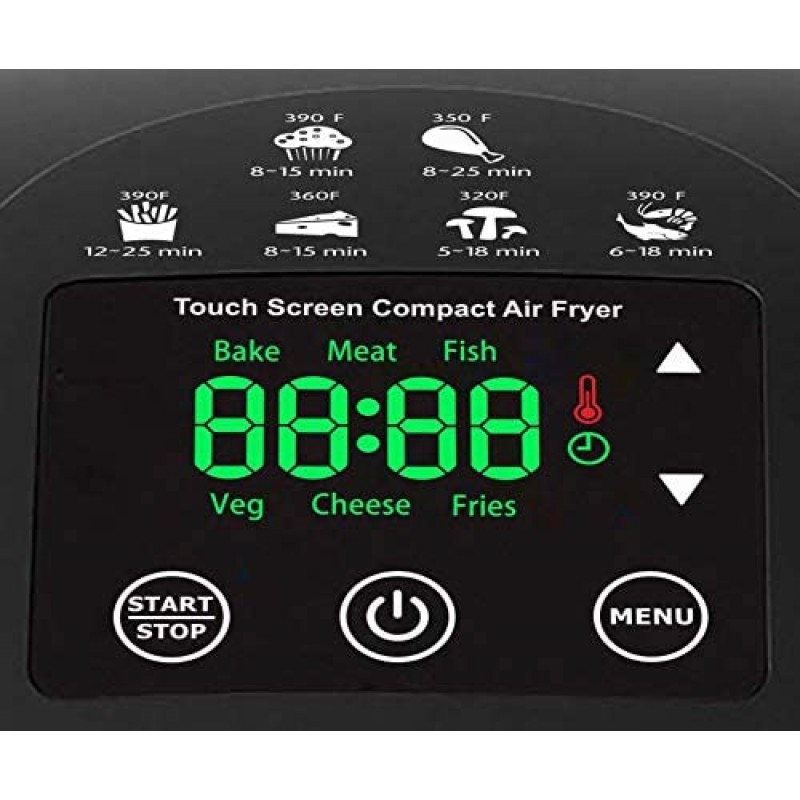 Elite Platinum EAF-2500D Freidora eléctrica digital de aire caliente de 3,5 cuartos de galón, 1400 vatios, cocina saludable sin aceite, ajustes de temperatura/temporizador, sin PFOA/PTFE, incluye 26 recetas a todo color, negro