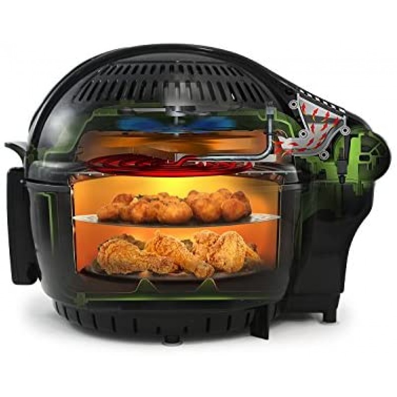 Elite Platinum EAF-2500D Freidora eléctrica digital de aire caliente de 3,5 cuartos de galón, 1400 vatios, cocina saludable sin aceite, ajustes de temperatura/temporizador, sin PFOA/PTFE, incluye 26 recetas a todo color, negro