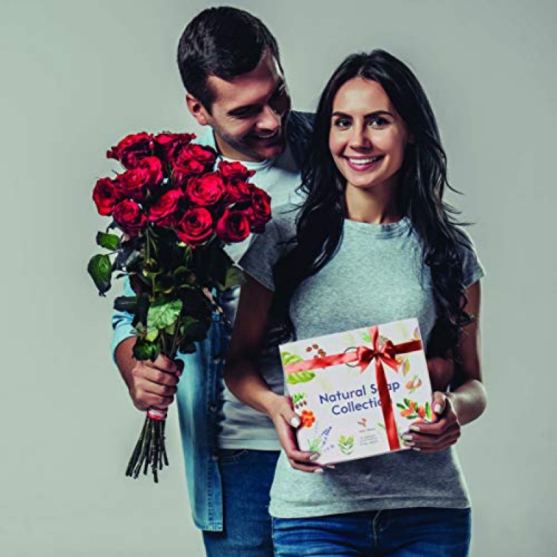 Colección de jabón en barra hidratante para el cuerpo, 6 piezas de O Naturals. Jabón de manos, jabón para el acné Ingredientes orgánicos 100% naturales y aceites esenciales terapéuticos. 