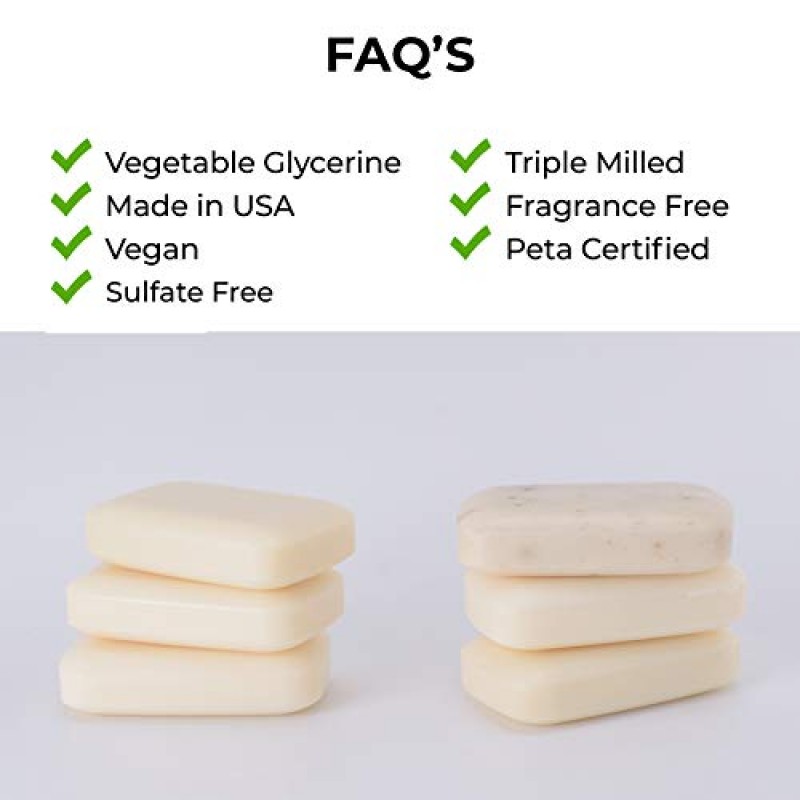 Colección de jabón en barra hidratante para el cuerpo, 6 piezas de O Naturals. Jabón de manos, jabón para el acné Ingredientes orgánicos 100% naturales y aceites esenciales terapéuticos. 