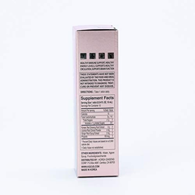 KGC Cheong Kwan Jang - Everytime 2000 miligramos - Extracto de ginseng rojo Panax coreano en barras portátiles para un apoyo inmunológico saludable y niveles de energía - 10 paquetes de barras