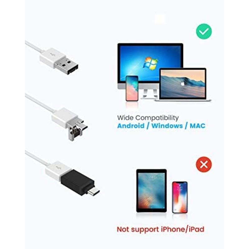 Anykit Herramienta de eliminación de cera para oídos, otoscopio HD para Android y PC, no para iPhone/iPad, cámara de visión ultra clara con removedor de cera, endoscopio de oído con luces LED, cámara de limpieza de oídos con cuchara para oídos