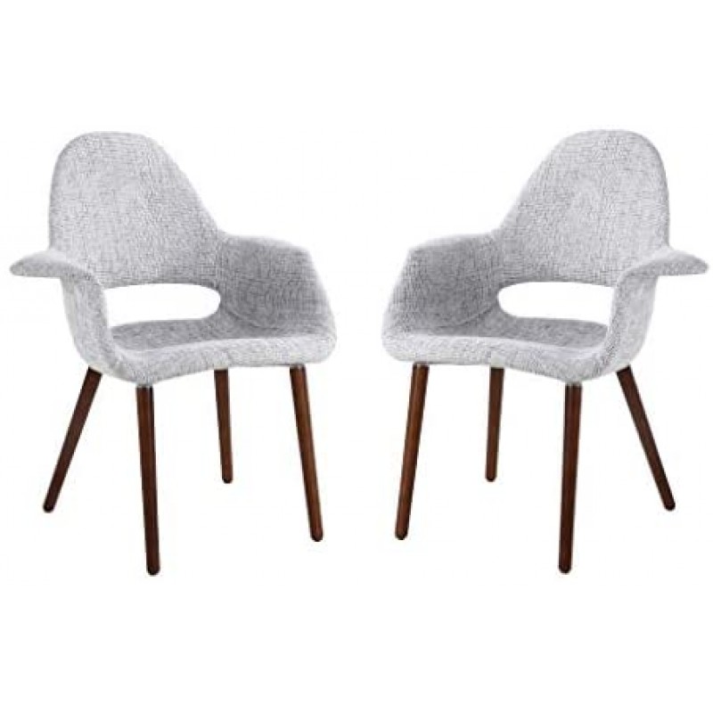 Phoenix Home Chinook - Sillón con tapicería de tela de sarga estampada, juego de 2, gris invierno