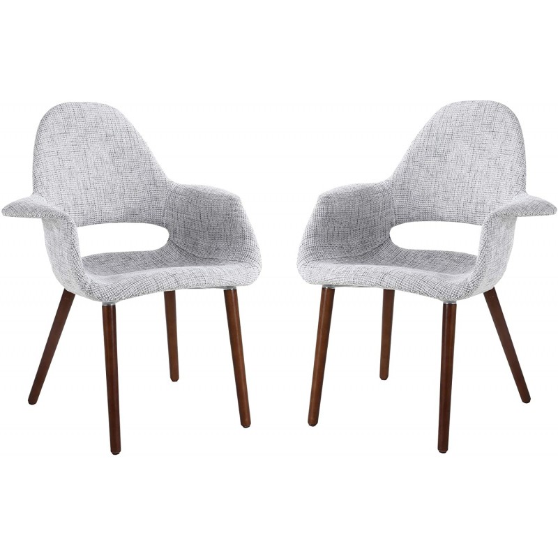 Phoenix Home Chinook - Sillón con tapicería de tela de sarga estampada, juego de 2, gris invierno