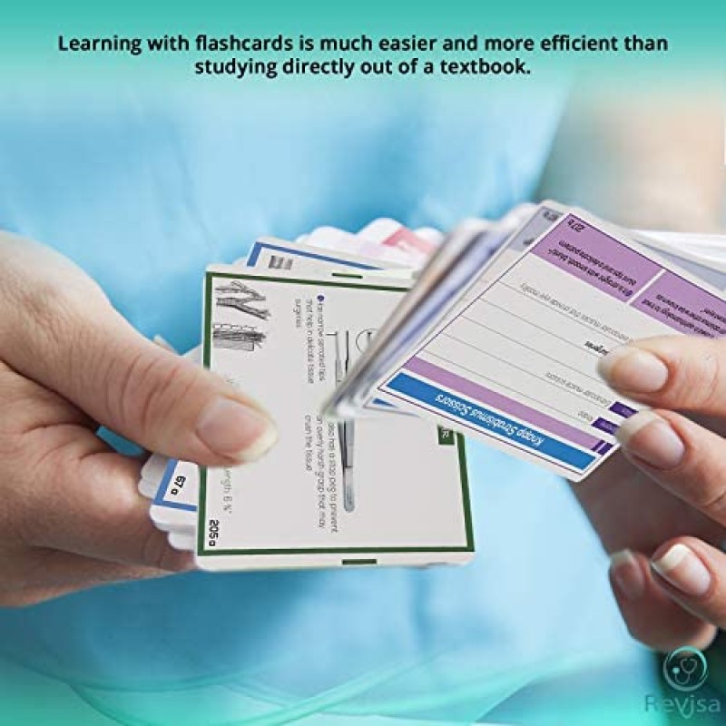 Tarjeta didáctica de instrumentación quirúrgica para exámenes de tecnólogos, para estudiantes de medicina, enfermeras de quirófano. Tarjetas de índice de instrumentos ilustradas para cirugía general Ob/Gyn Cardio, Ortopedia, Vascular 2