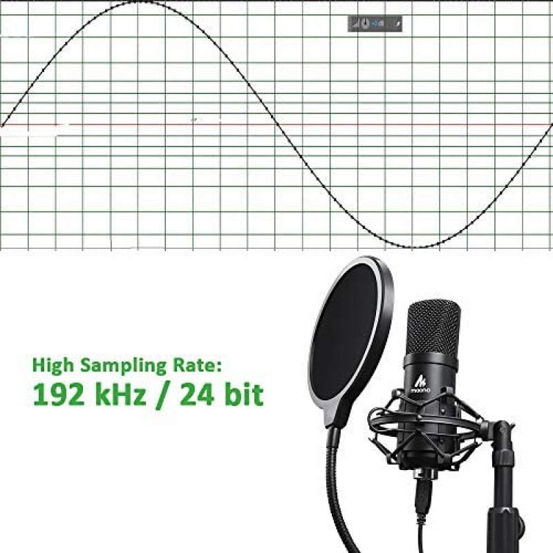 Kit de micrófono USB 192KHZ/24BIT MAONO AU-A04T PC Condensador Podcast Streaming Micrófono cardioide Plug & Play para computadora, YouTube, grabación de juegos