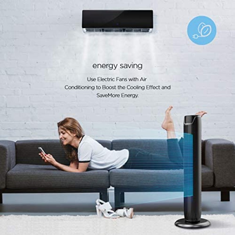 PELONIS FZ10-19JR Ventilador de torre, 36 pulgadas, negro