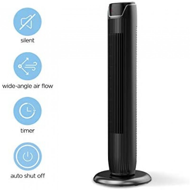 PELONIS FZ10-19JR Ventilador de torre, 36 pulgadas, negro