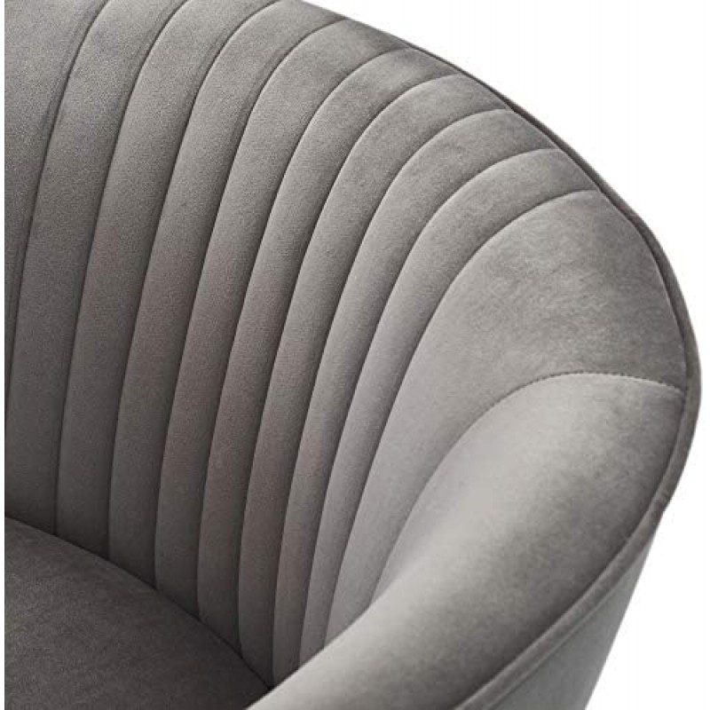 Adore Decor Leone - Silla tapizada de terciopelo con respaldo cómodo, sillón club, muebles modernos de salón para espacios pequeños, cómodo gris