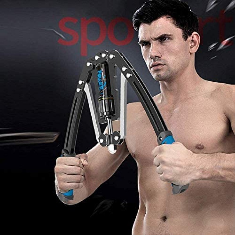 unhg Ejercitador de brazo giratorio de potencia hidráulica ajustable, 22-440 libras, expansor de pecho para el hogar, entrenamiento muscular de hombros, equipo de ejercicios, fortalecedor de ejercicio mejorado, barra de agarre, constructor abdominal