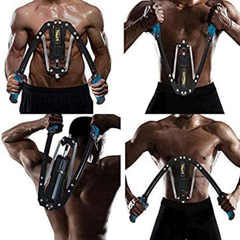 unhg Ejercitador de brazo giratorio de potencia hidráulica ajustable, 22-440 libras, expansor de pecho para el hogar, entrenamiento muscular de hombros, equipo de ejercicios, fortalecedor de ejercicio mejorado, barra de agarre, constructor abdominal