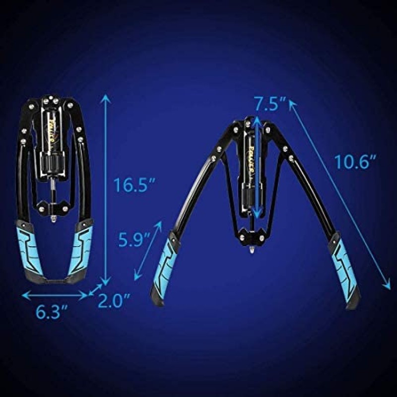 unhg Ejercitador de brazo giratorio de potencia hidráulica ajustable, 22-440 libras, expansor de pecho para el hogar, entrenamiento muscular de hombros, equipo de ejercicios, fortalecedor de ejercicio mejorado, barra de agarre, constructor abdominal