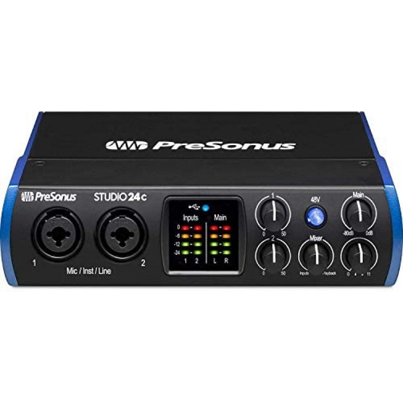 PreSonus Studio 24c 2x2 USB tipo C interfaz de audio/MIDI paquete de estudio con paquete de software Studio One Artist