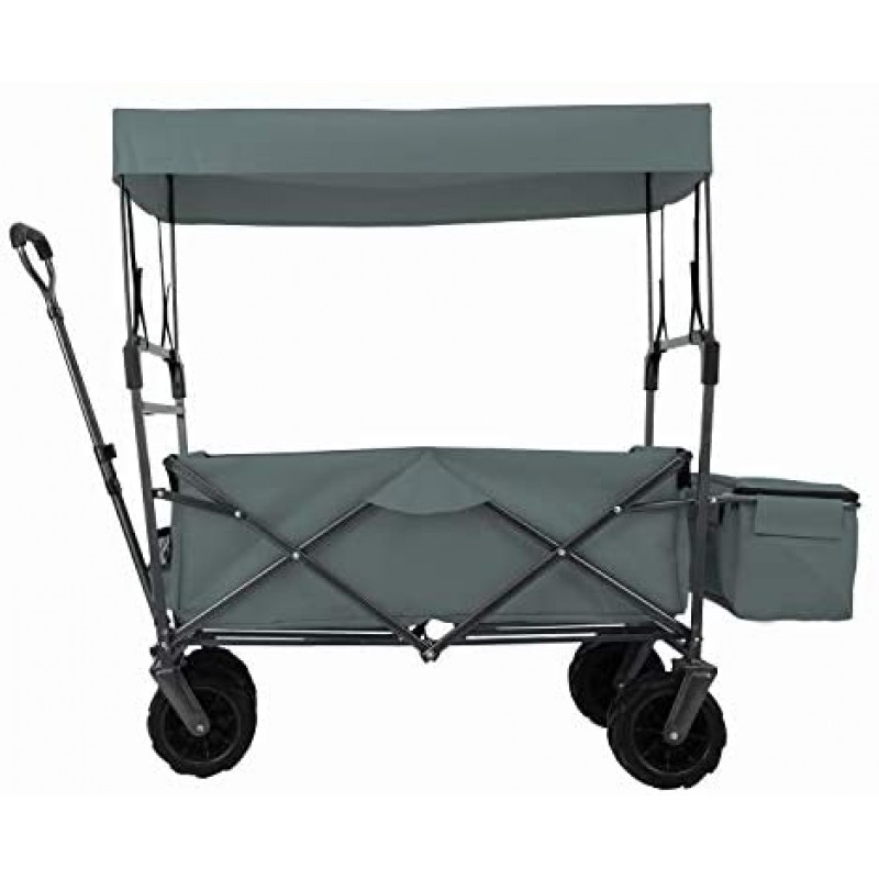 EXTEC Cochecito plegable con dosel para deportes al aire libre, carrito de bebé, jardín, utilidad, compras, viajes, playa, carro/carrito, fácil configuración, no necesita herramientas (gris)