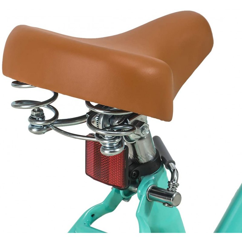 JOYSTAR Bicicleta infantil vintage de 12, 14 y 16 pulgadas con cesta y ruedas de entrenamiento para niñas y niños de 2 a 7 años (marfil y rosa)