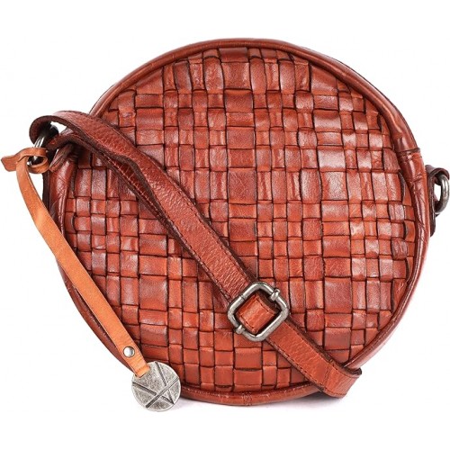 Bolsas cruzadas redondas de cuero genuinas para mu...