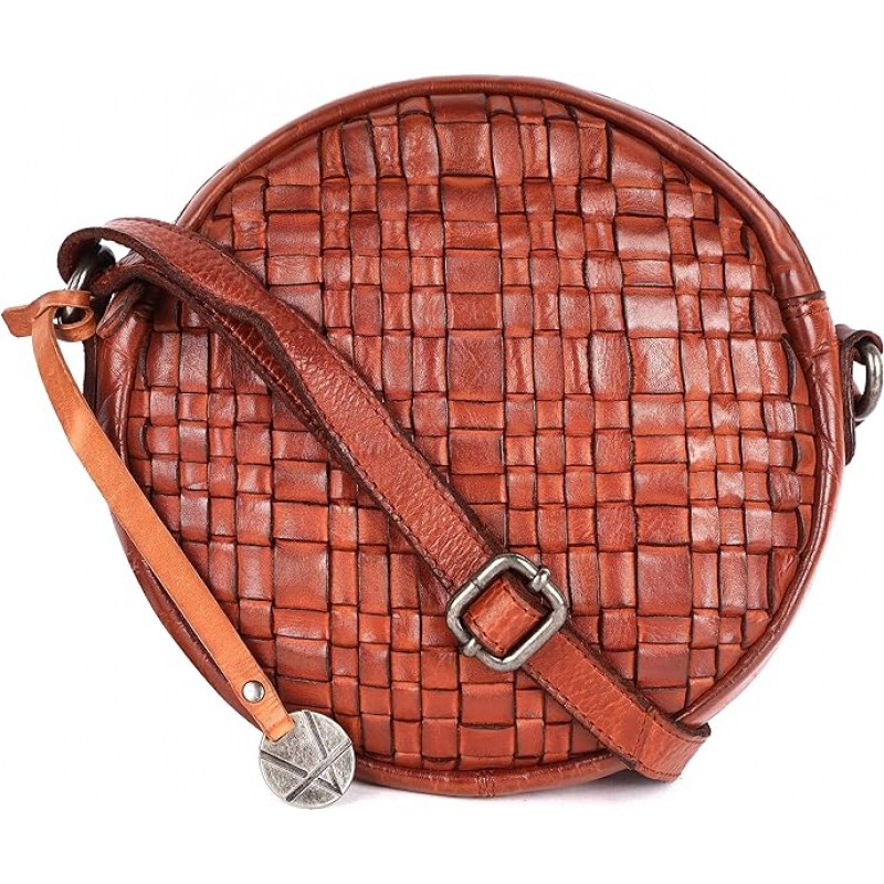 Bolsas cruzadas redondas de cuero genuinas para mu...
