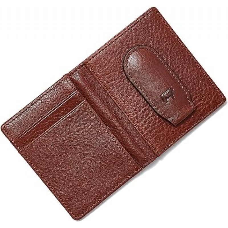 Verros artículos de cuero clásico cuero dinero clip billetera de billetera
