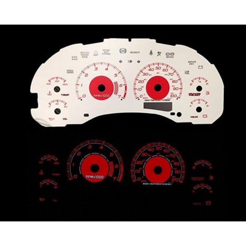 Panel de instrumento inverso de color blanco/rojo ...
