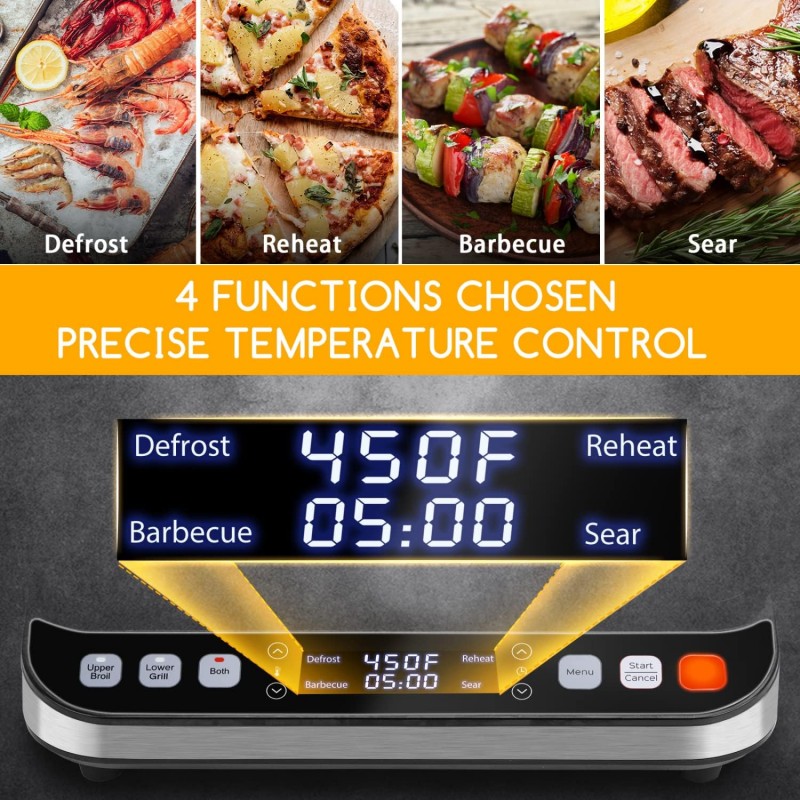 Taylor Swoden Sandwichera Panini Press 10 en 1, Parrilla Eléctrica Interior de 1600 W con Placas Antiadherentes de Doble Cara, Pantalla Táctil LED, Control de Temperatura Independiente, Abre 180 Grados, Acero Inoxidable