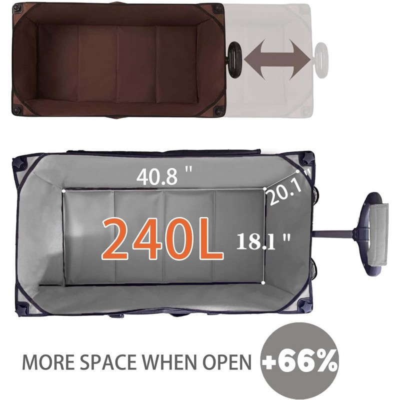 Carro plegable extra grande, carro plegable con capacidad de 240 litros, carga de peso de 480 libras, carro utilitario de comestibles resistente con ruedas todoterreno, negro con gris