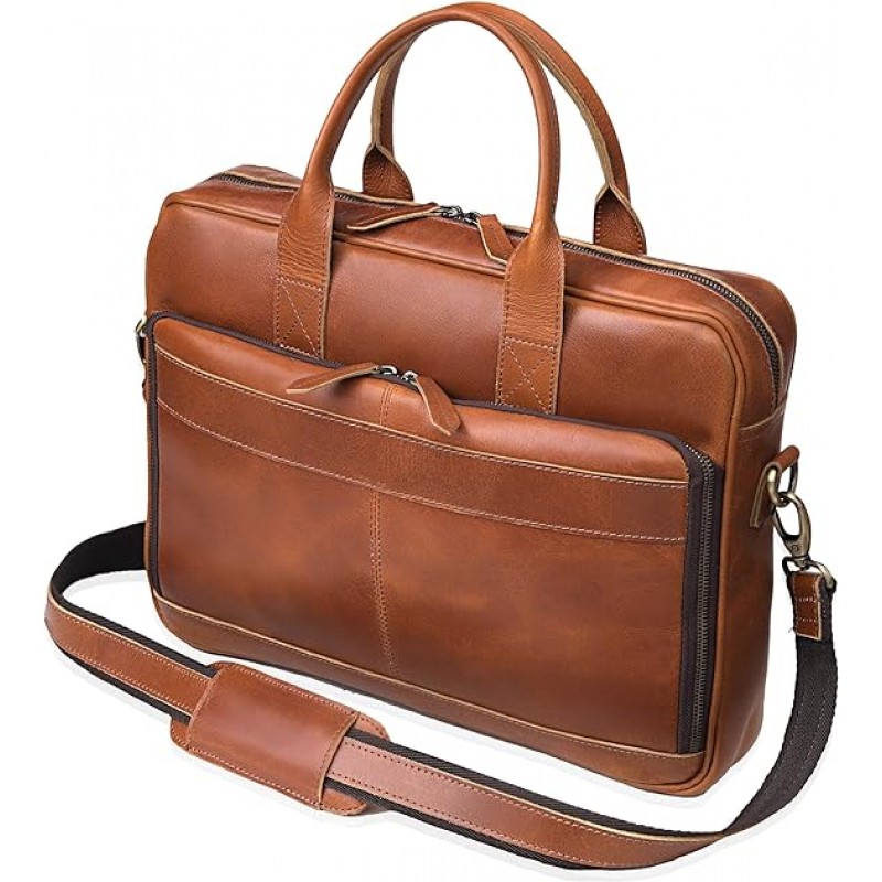 VC VINTAGE COUTURE Maletín de cuero para hombre Bolsos de cuero para computadora portátil para hombres y mujeres Bolso bandolera de viaje