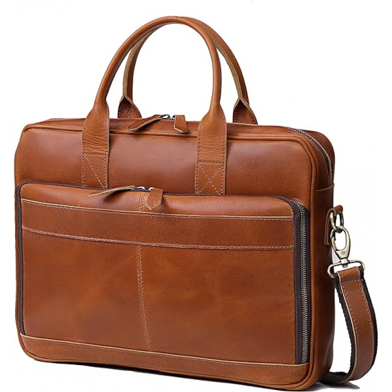 VC VINTAGE COUTURE Maletín de cuero para hombre Bolsos de cuero para computadora portátil para hombres y mujeres Bolso bandolera de viaje