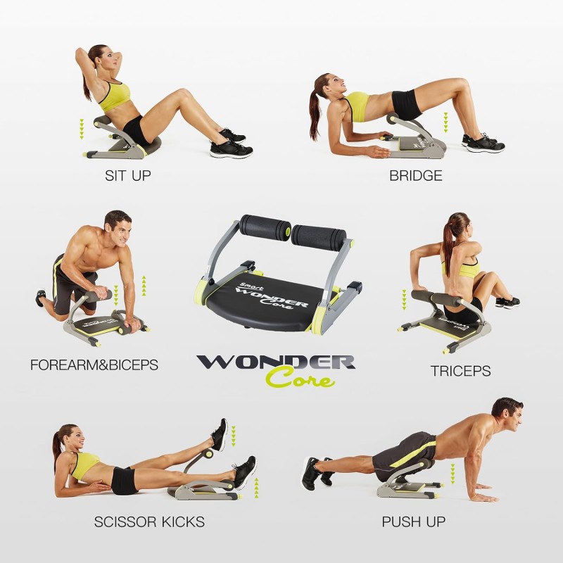 WONDER CORE SMART Equipo de ejercicio para sentarse, máquina de ejercicio abdominal para el hogar, máquina de abdominales para entrenamiento de estómago, equipo de fitness para entrenamiento de abdominales