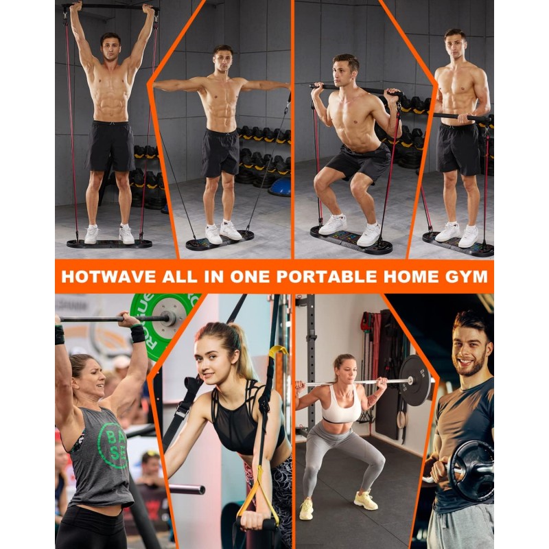 HOTWAVE Push Up Board Fitness, Barra de Push Up Plegable portátil 20 en 1 en el Gimnasio en casa, manijas de Pushup para el Piso. Equipo de entrenamiento de fuerza profesional para hombres y mujeres, patente pendiente