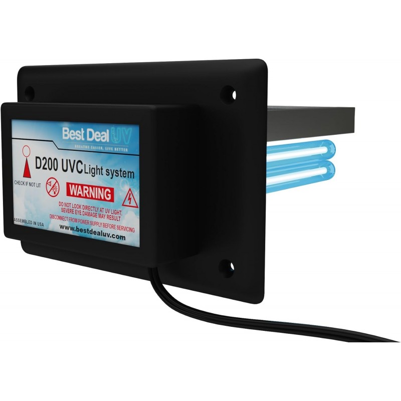 Purificador de aire de doble lámpara D200, filtro para toda la casa, luz ultravioleta en conducto para Hvac Ac (aire acondicionado), conducto germicida