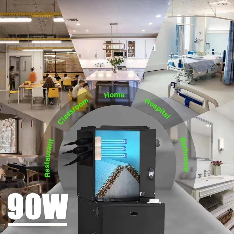 Purificador de aire para toda la casa conducto luz ultravioleta Hvac Ac filtro germicida limpiador de aire UV (90, vatios)